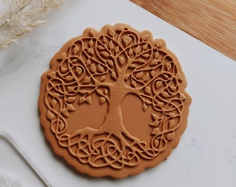 Celtic Tree Magical Magic Garden Nature Slavic Circle Viking Odin - Embosser Stamp for cookies Cake Decorating Deboss Fondant Cupcakes