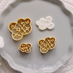 Cortador de arcilla polimérica con forma de nube mágica de fantasía y cielo esponjoso. Ideal para hacer pendientes y joyas. Microcortadores, herramientas de estampado, decoración y manualidades.