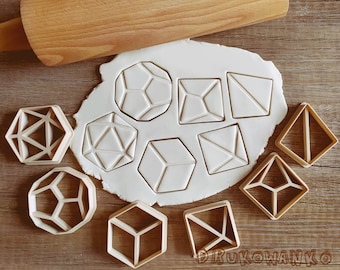 Dice Set of 6 RPG Medieval Fantasy DnD D&D Dungeons and Dragons Cookie Cutter Pastry Fondant Dough Biscuit