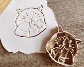 Cortador de galletas con forma de gatos dulces para hojaldre, fondant y masa de galletas