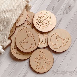 Halloween 10 pairs Pumpkin Scary Ghost Wooden Memory Game Matching Little Kid Toddler Educational Learning Montessori Homeschooling Children