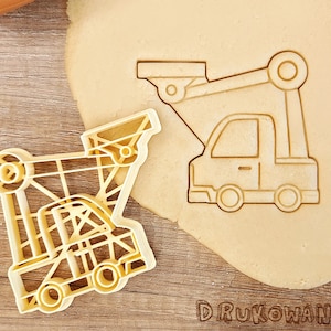 Pelle Excavatrice Grue Bulldozer Voiture Véhicule Tracteur Chantier de construction Construction Moteur à l&#39;emporte-pièce Pâtisserie Fondant Pâte à biscuits