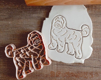 Labradoodle Goldendoodle Dog Body Parson Dog Doggy Pet Animal Cookie Cutter Pastry Fondant Dough Biscuit
