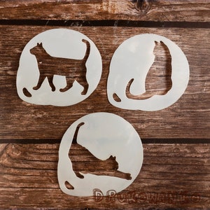 Cat Cats Animals Animal Pet - Stencil Mylar Art Craft Airbrush Coffee Painting Wall DIY Reusable Home Decor