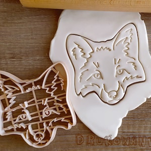 Set di 3 formine per biscotti a forma di volpe, foresta, viso, corpo, seduta, addormentata, animali selvatici, foresta, pasta frolla, pasta frolla, biscotto