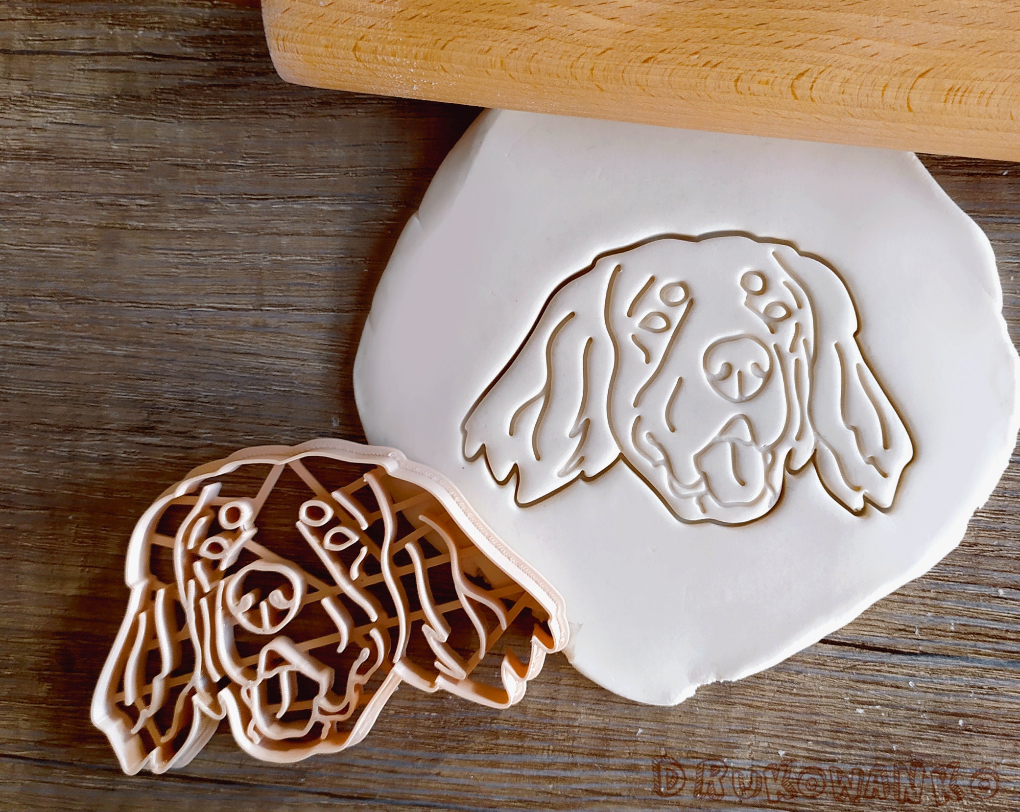 Hovawart German Dog Face Body Parson Dog Doggy Pet Animal Cookie