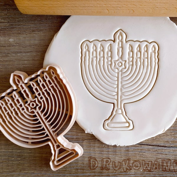 Hanukkah Menorah Hanukkkiah Candelabro Fiesta Judía Jerusalén Estrella de David Cortador de Galletas Pastelería Fondant Masa Galleta