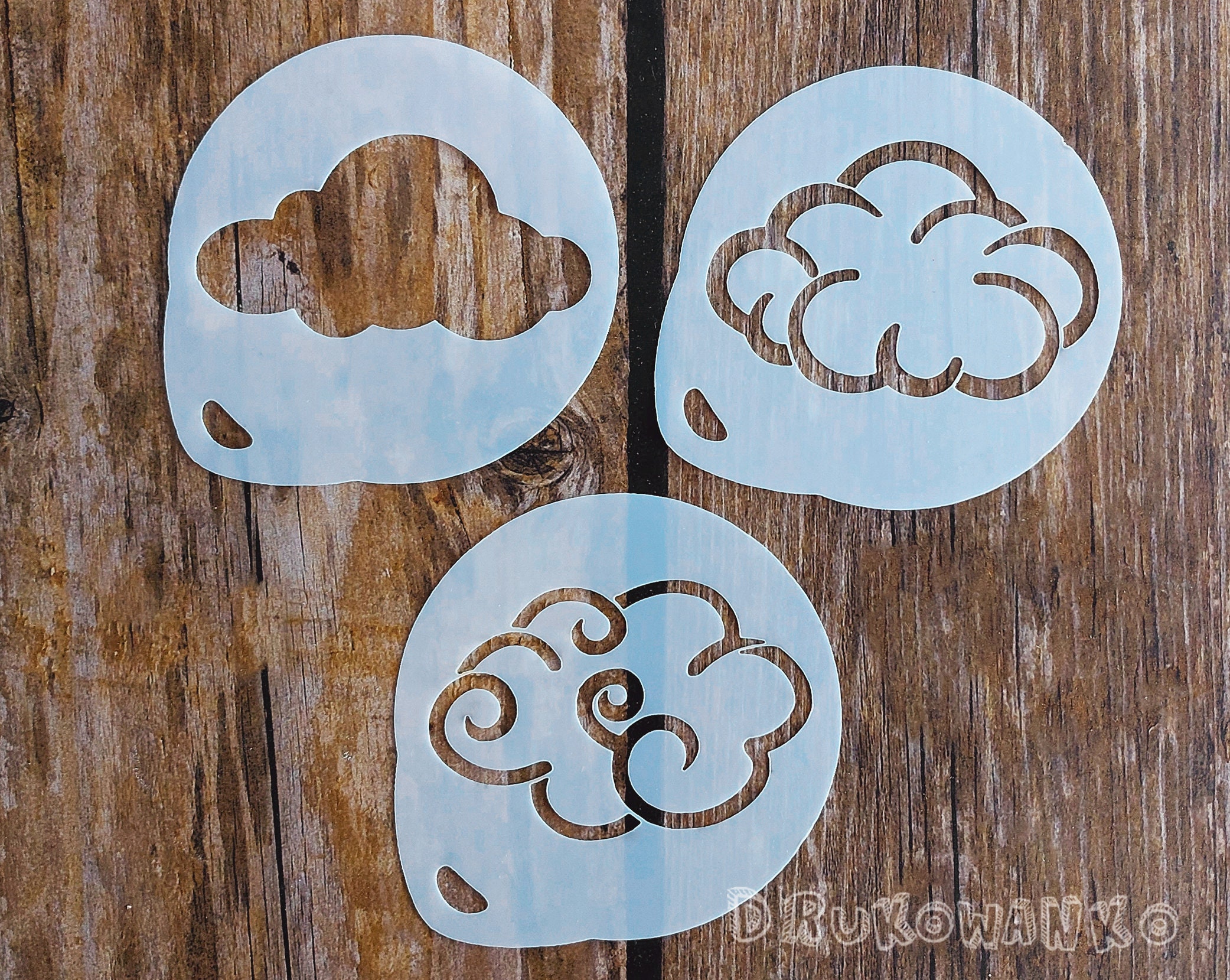 Raining Storm Clouds Stencil - Reusable Color, Draw, Paint Custom Stencil  Art