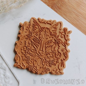 Wild Wolf Fox Animal Magical Forest Fantasy Tarot Cosmology Creature - Embosser Stamp for cookies Cake Decorating Deboss Fondant Cupcakes