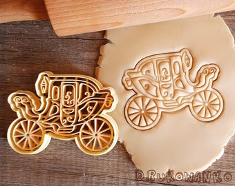 Classic Carriage Old Times Old school Horse Village History Monument Princess Amish Vehicle Cookie Cutter Pastry Fondant Dough Biscuit