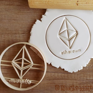 Ethereum Dogecoin Bitcoin Doge Cryptocurrency Crypto Meme Coin WSB Blockchain Cookie Cutter Pastry Fondant Dough Biscuit