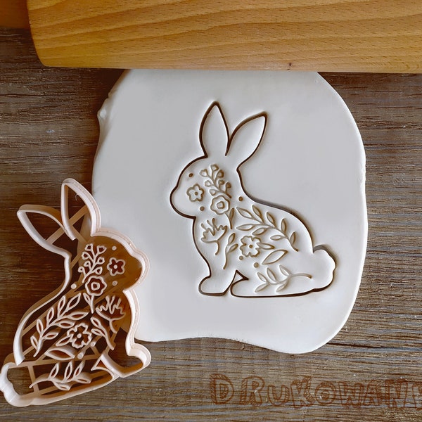 Bunny Pattern Oriental Decoration Classic Floral Nature Whole Body Easter Head Fluffy Cookie Cutter Pastry Fondant Dough Biscuit