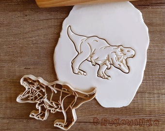 Tyrannosaurus TRex T-Rex T Rex Dinosaur Hunter Dino Aggresive Pey Fighter Skull Bone Cookie Cutter Pastry Fondant Dough Biscuit