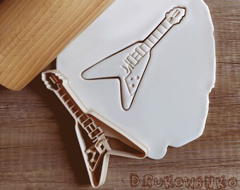 Electric Guitar Music Art Instument Cookie Cutter Pastry Fondant Dough Biscuit