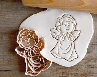 Praying Angel Wings Christmas Snow Winter Ice Season Santa Deer Elf Cookie Cutter Pastry Fondant Dough Biscuit