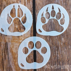 Lupo Gatto Orso Zampa Zampe Stampe Foresta Animale Selvatico Animali - Stencil Mylar Arte Artigianato Aerografo Caffè Pittura Muro Fai da Te Riutilizzabile Decorazione per la Casa