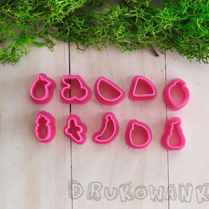 Set of 10 Fruits Polymer Clay Cutter Mini Miniature Cookie Fondant Craft Handicraft Hobby Doll House Craftsmanship