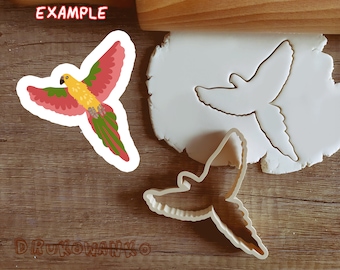 Ara, Cockatiel, Lovebird, Budgie Cookie Cutter Pastry Fondant Dough Biscuit