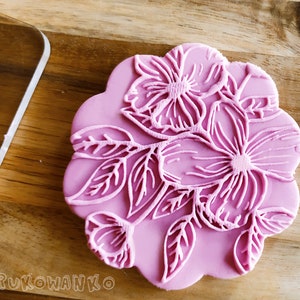 Prato Fiore Fiore Primavera Natura Erba Estate Erba Insetti - Embosser Timbro per biscotti Cake Decorating Deboss Cupcakes fondente