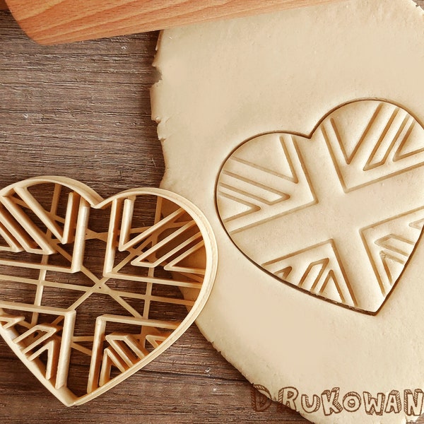England British Flag Heart Love Great Britain United Kingdom Cookie Cutter Pastry Fondant Dough Biscuit