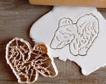 Perro boloñés, perrito, animal, mascota, amigo, casa, cortador de galletas, pastelería, fondant, masa, galleta