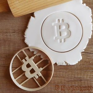 Bitcoin Bit Coin Cryptocurrency Crypto Coin WSB Blockchain Cookie Cutter Pastry Fondant Dough Biscuit