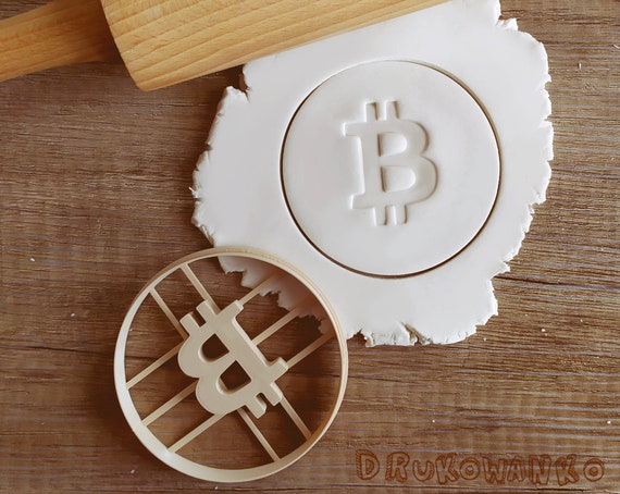 Bitcoin Bit Coin Cryptocurrency Crypto Coin WSB Blockchain Cookie Cutter Pastry Fondant Dough Biscuit