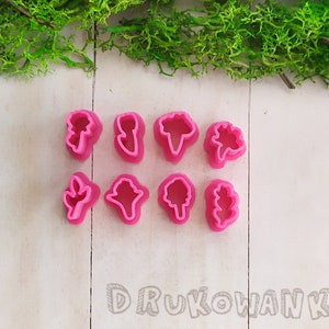 Set of 8 Flowers Bouquet Polymer Clay Cutter Mini Miniature Cookie Fondant Craft Handicraft Hobby Doll House Craftsmanship