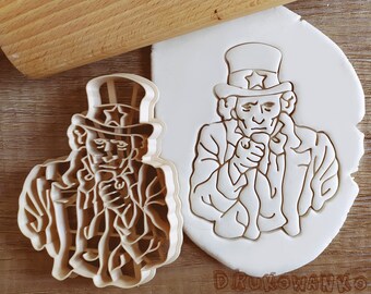 Uncle Sam USA Symbol Monument Cookie Cutter Pastry Fondant Dough Biscuit