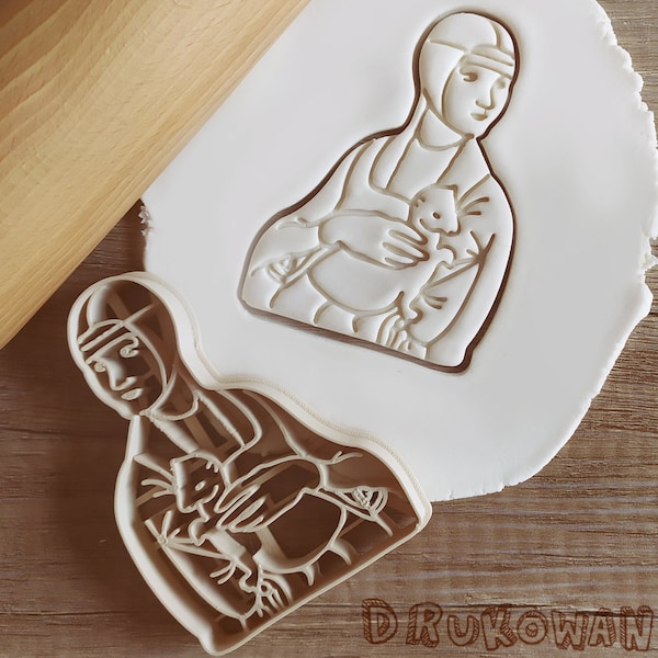 Art Lady with an Ermine by Leonardo Da Vinci Cookie Cutter Pastry Fondant Dough Biscuit