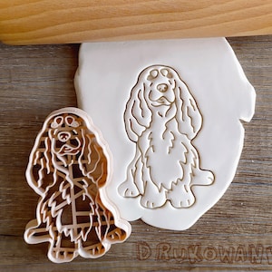 English Springer Spaniel Set of 3 Dogs Face Body Cookie Cutter Pastry Fondant Dough Biscuit
