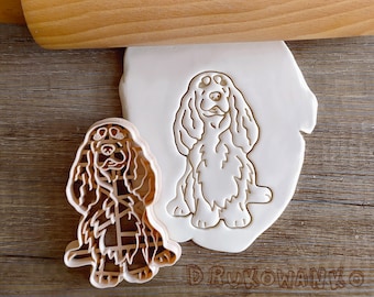 Set de 3 cortadores de galletas con forma de cara y cuerpo de Springer Spaniel Inglés para repostería, fondant y masa de galletas