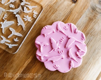 Birds Parrots Cockatiel Budgie Australia - Embosser Stamp for cookies, Cake Decorating, Deboss, Fondant, Cupcakes