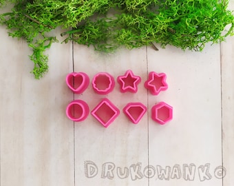 Set of 8 Popular Shapes Polymer Clay Cutter Mini Miniature Cookie Fondant Craft Handicraft Hobby Doll House Craftsmanship