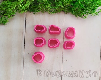 Set of 7 Sweet Guinea Pig Pigs Pet Pets Polymer Clay Cutter Mini Miniature Cookie Fondant Craft Handicraft Hobby Doll House Craftsmanship