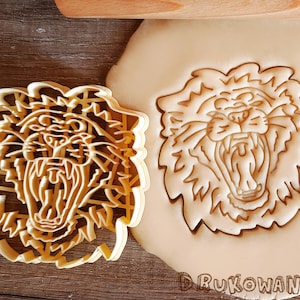 Löwe Scary Roar Kopf männlich König Dschungel Afrika groß Jäger Schönes Fell Haar Katze Zoo Cookie Cutter Gebäck Fondant Teig Keks