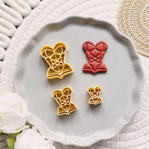 Corset Bodice Stays Lingerie Sexy 3 Polymer Clay Cutter For Earring Jewelry Making Micro Cutters Stamp Clay Tools Decoration Art Craft