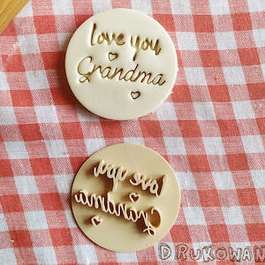 Love You Grandma Stamp Embosser Cookie Cutter Pastry Fondant Dough Biscuit