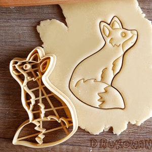 Volpe seduta Animale selvatico Foresta Foxy Sweet Hunter Tagliabiscotti Pasticceria Fondente Pasta Biscotto