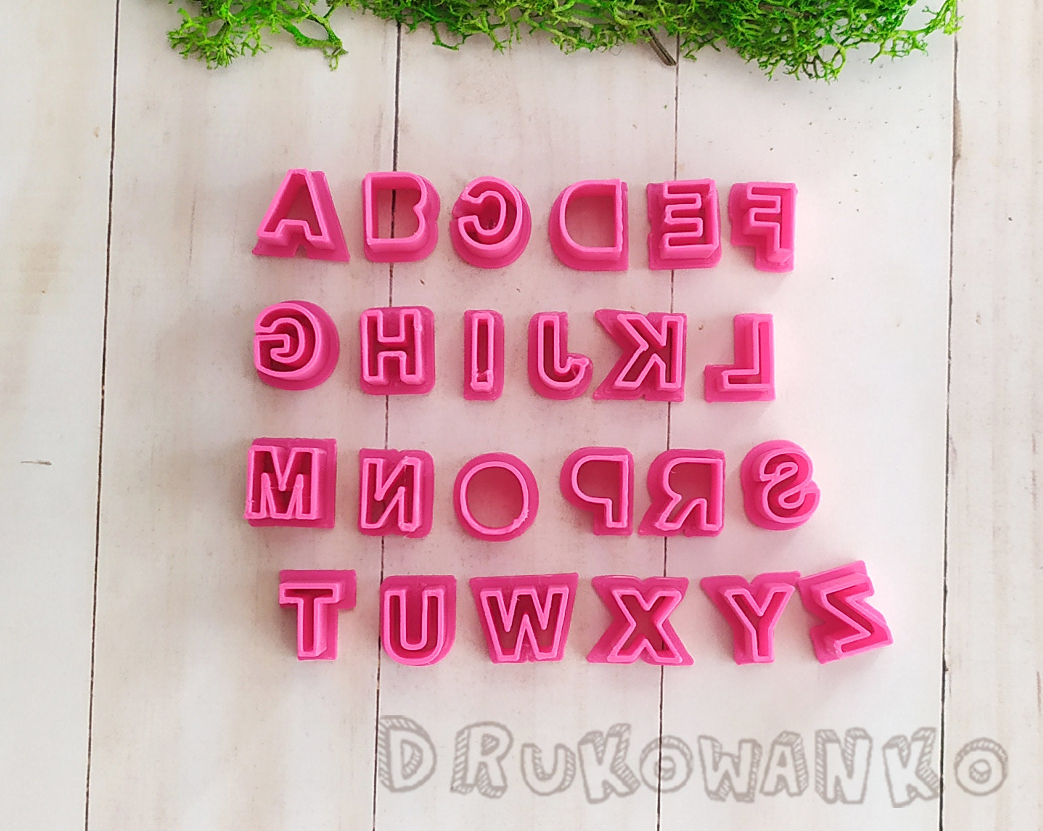 KIBBEH 100 Pcs Polymer Clay Letter Stamp, Mini Alphabet Number Letter Stamp  for Clay, Polymer Clay Decorating Tool for Cookie Fondant, Pottery Stamps