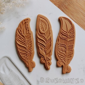Feathers Feather Indian Oriental Crest Wild West America - Embosser Stamp for cookies Cake Decorating Deboss Fondant Cupcakes