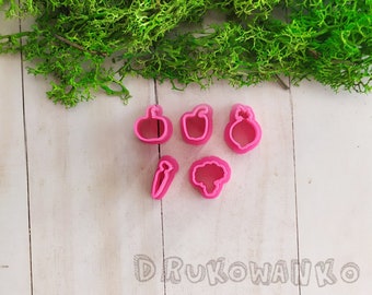 Set of 5 Vegetables Polymer Clay Cutter Mini Miniature Cookie Fondant Craft Handicraft Hobby Doll House Craftsmanship