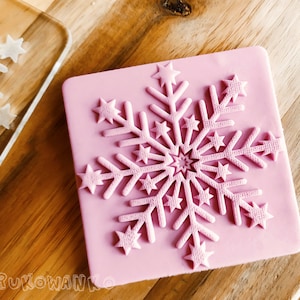 Winter Snowflake Lovely Original Snow Christmas - Embosser Stamp for cookies, Cake Decorating, Deboss, Fondant, Cupcakes
