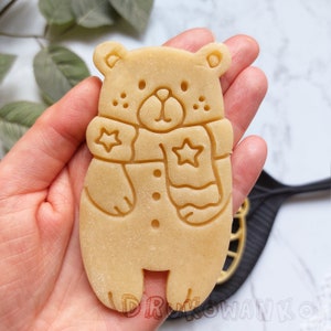 Oso Teddy Navidad Bosque Personaje de dibujos animados Felpa Manga Niño Juguete Niños Animal Mascota Personaje Cortador de galletas Pastelería Pasta de azúcar Galleta