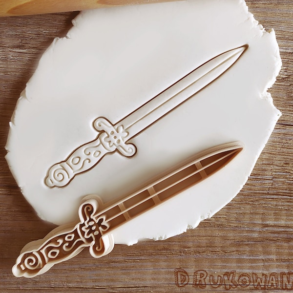 Dagger Sword Medieval Fantasy RPG Cookie Cutter Pastry Fondant Dough Biscuit