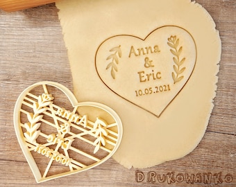 Names And Date Custom Wedding Cookie Cutter Bride Groom Guests Present Marriage Love Couple Family With Sweet  Pastry Fondant Dough Biscuit