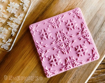 Bloemen Vierkant Patroon Traditionele stijl Decor Thuis - Embosserstempel voor koekjes, taartdecoratie, reliëfdruk, fondant, cupcakes