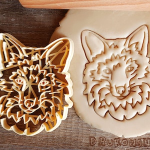 Lupo Testa realistica Volpe Foxy Dolce Personaggio Spettacolo per bambini Film Neonati Animale selvatico Foresta Foresta Tagliabiscotti Pasticceria Fondente Pasta Biscotto