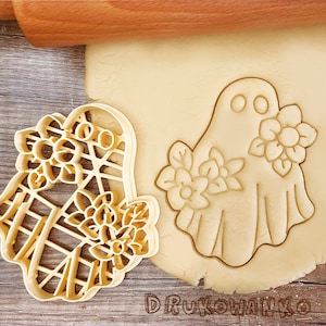Ghosts With Flowers Halloween Scary Ghost Grave Tombstone Ghosts Cookie Cutter Pastry Fondant Dough Biscuit