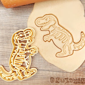 Tyrannosaurus TRex T-Rex T Rex Skeleton Dinosaur Hunter Dino Fossil Archeology Skull Bone Cookie Cutter Pastry Fondant Dough Biscuit